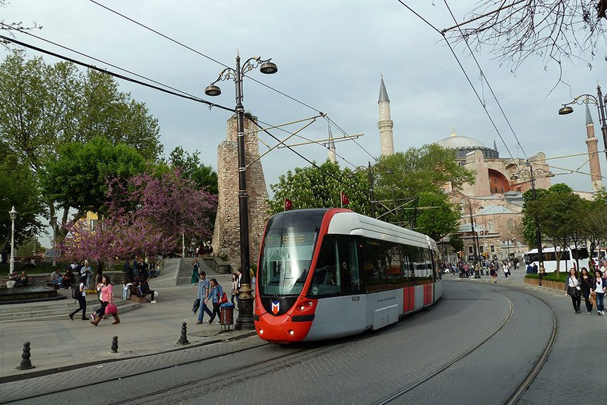 Modern tram in Istanbul